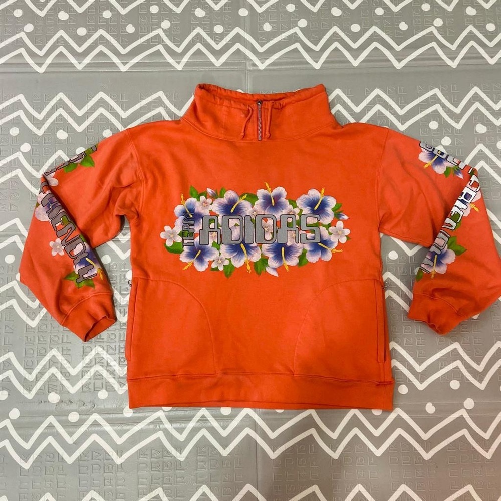 Adidas Orange Floral Men's Sweater